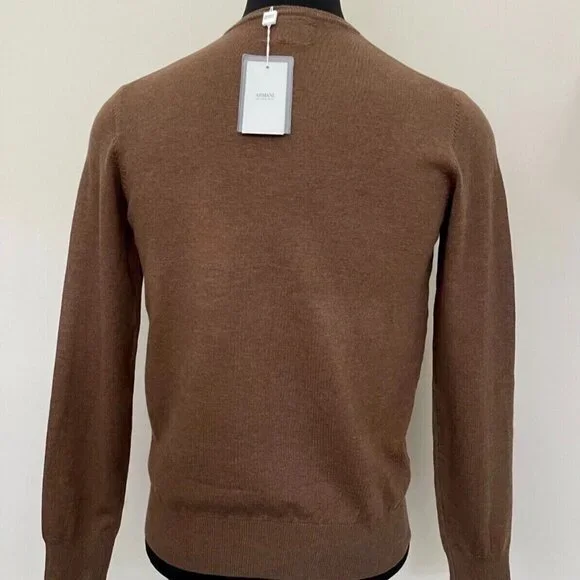 New Armani Collezioni V neck Brown Sweater XXL size